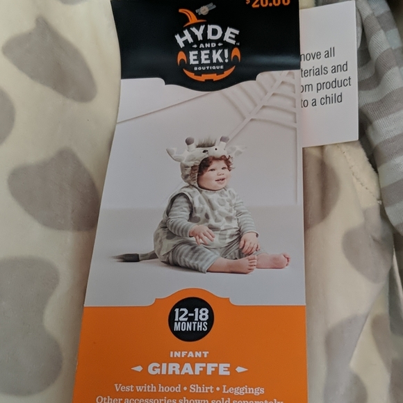 NWT infant 3-piece giraffe costume - Picture 3 of 9